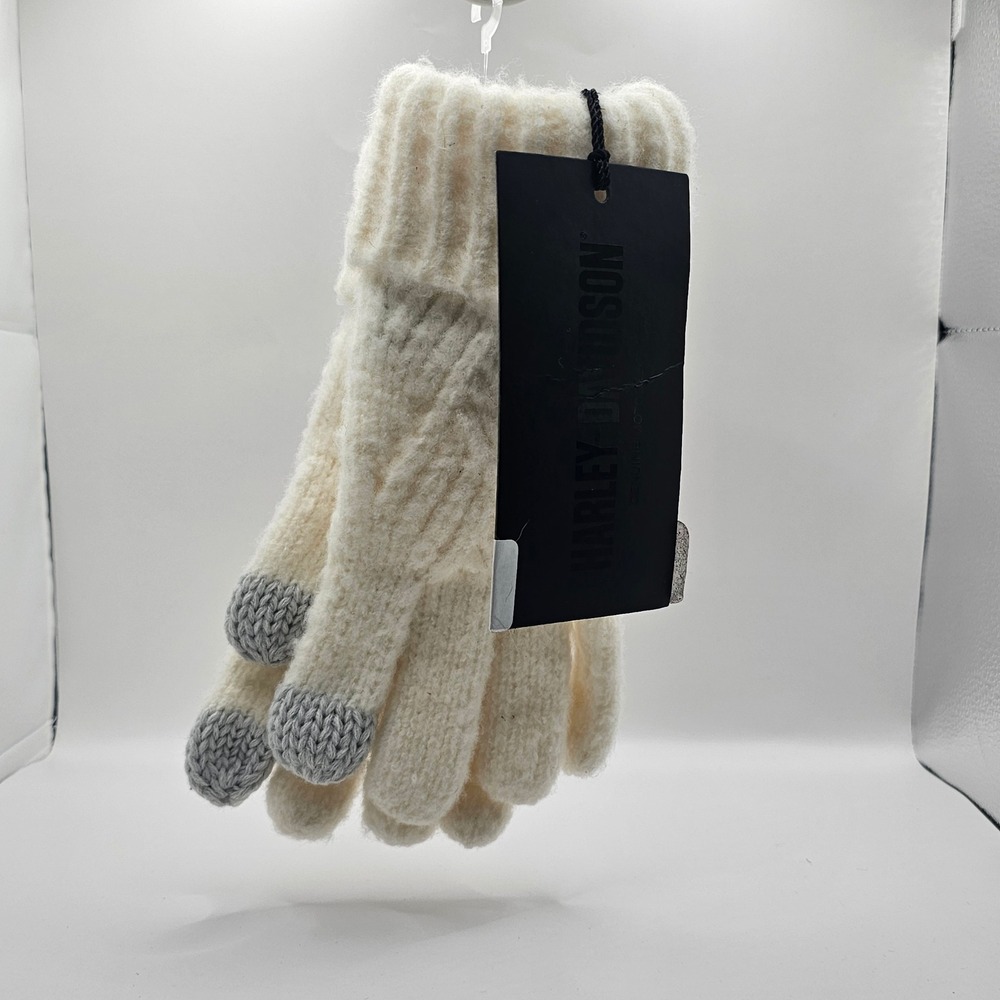 Harley-Davidson Womens Off White Cable Knit Touchscreen (Gloves Only) 97681-24VW